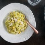 Crab and Corn Pasta with Avocado-Dill Sauce