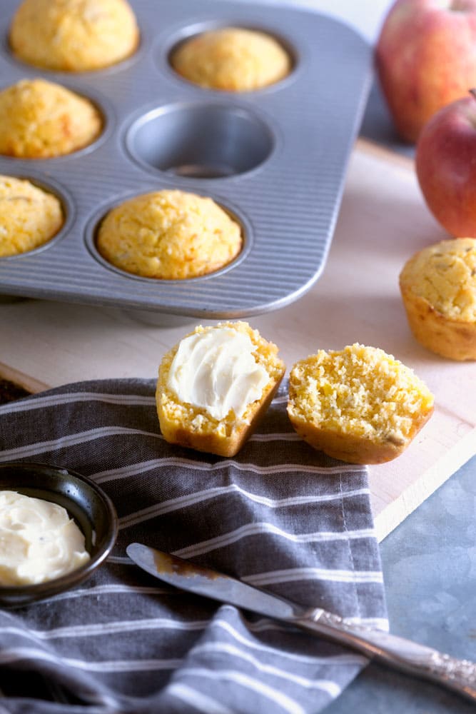 Apple Cheddar Corn Muffins Recipe