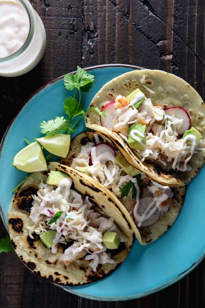 Halibut Tacos with Chipotle Lime Yogurt Recipe
