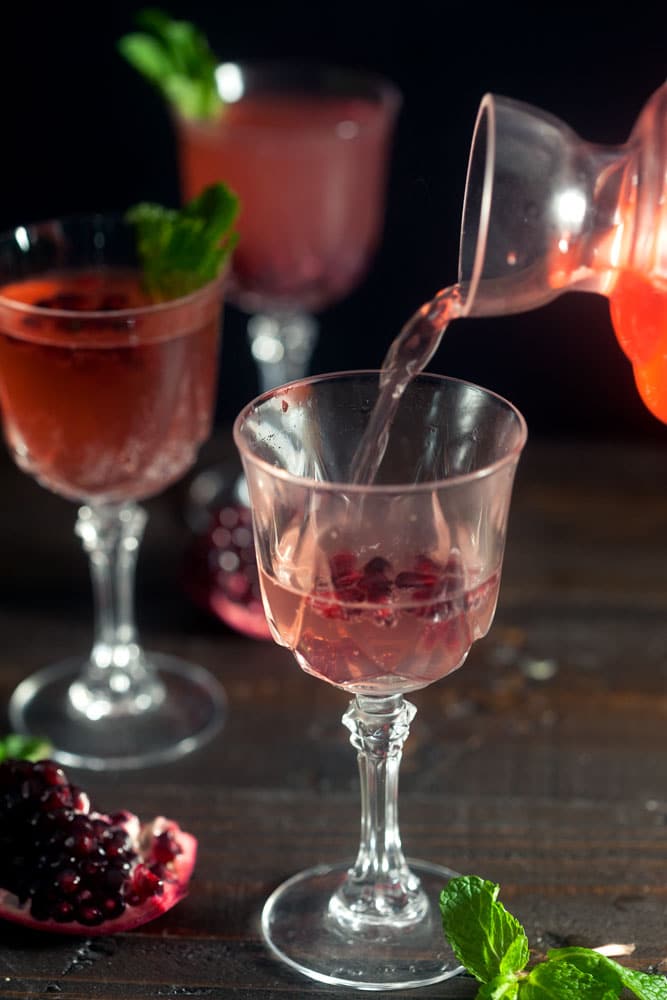 Sparkling Pomegranate Tangerine Rum Punch for the Holidays