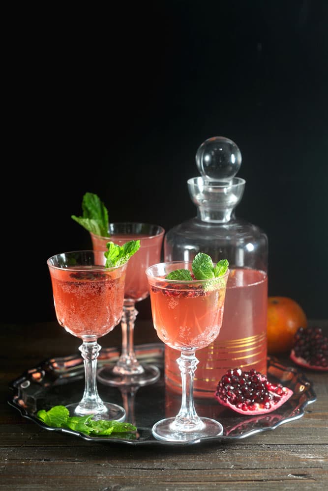 Sparkling Pomegranate Tangerine Rum Punch for the Holidays