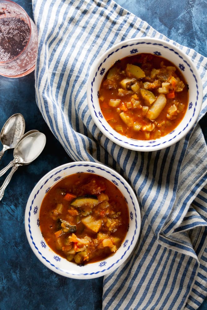 Whole 30 Roast Vegetable Soup Recipe - inspired by minestrone