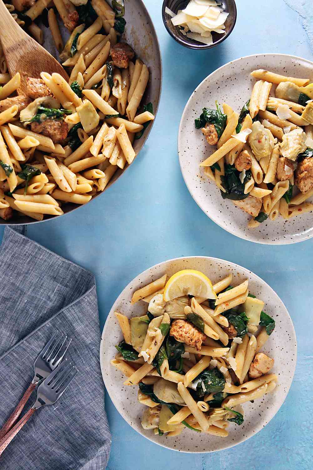 One Pan Cajun Chicken Pasta with Artichokes and Lemon // Recipe