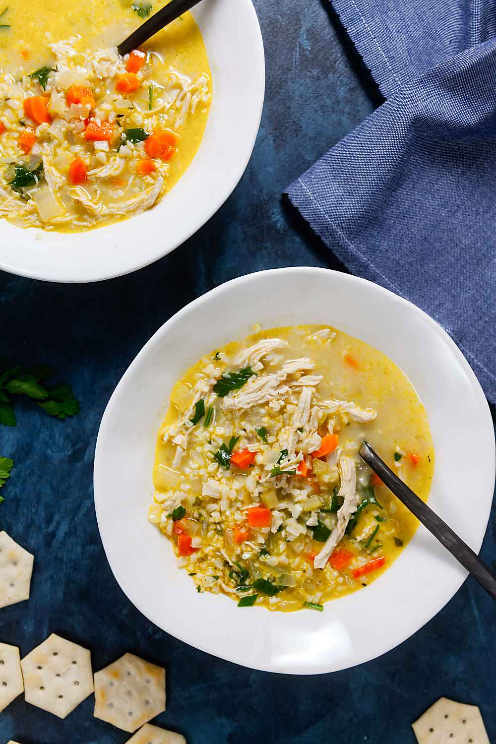 Chicken Cauliflower Rice Soup (Whole 30) | Healthy Delicious