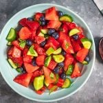 hydrating fruit salad with watermelon cucumber and mint