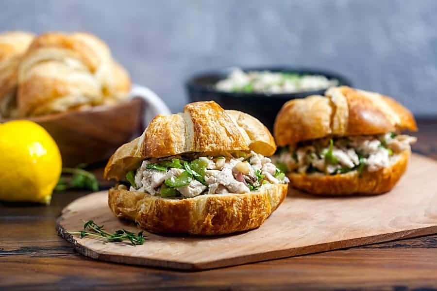 Mayo-Free Chicken Salad Sandwiches with Lemon and Herbs