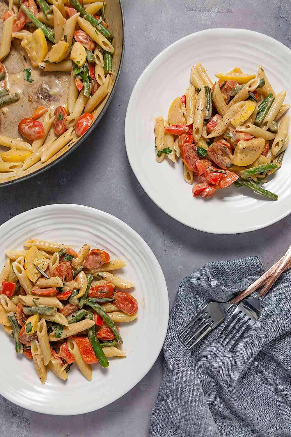 Creamy Summer Vegetable Pasta Primavera