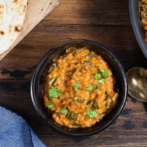 Curried Red Lentil and Spinach Stew