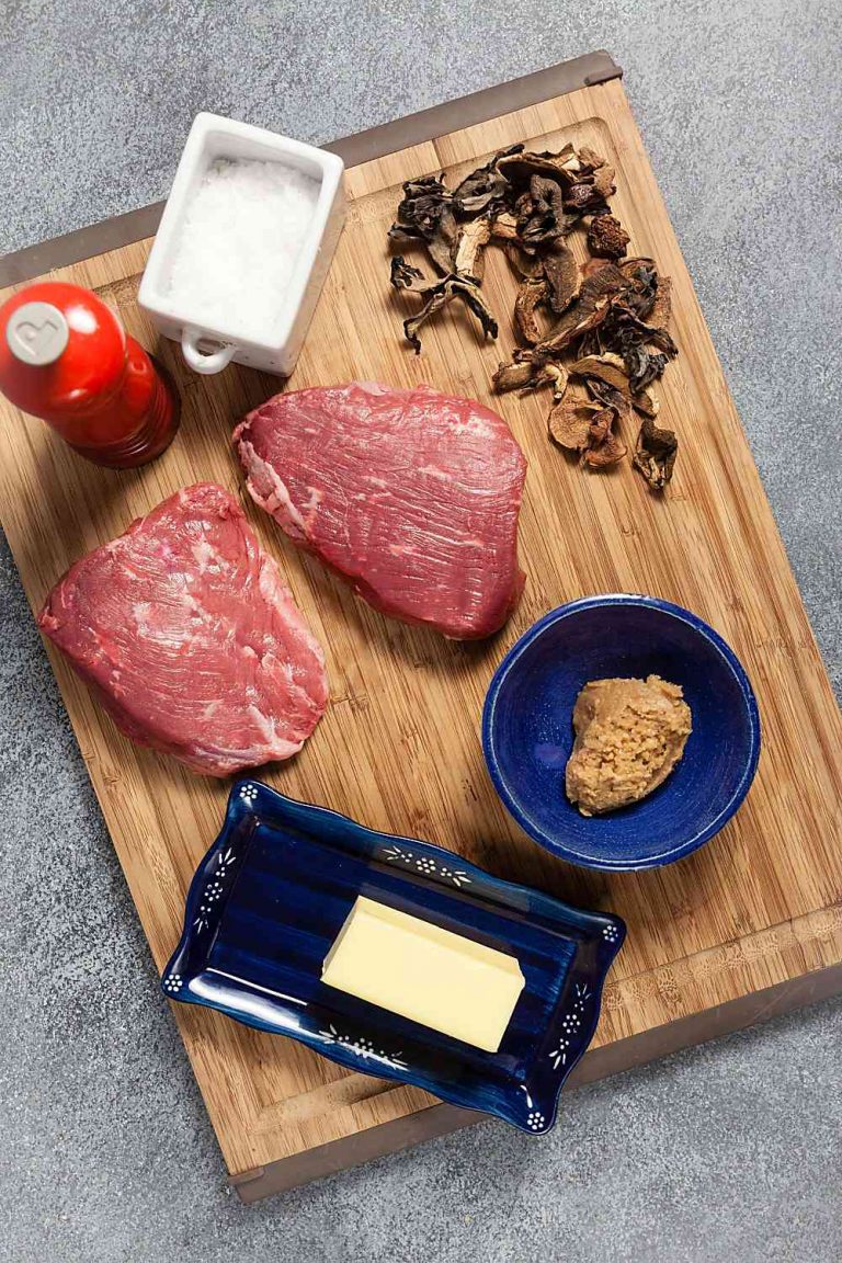 Sirloin Steaks With Miso-Butter Mushrooms