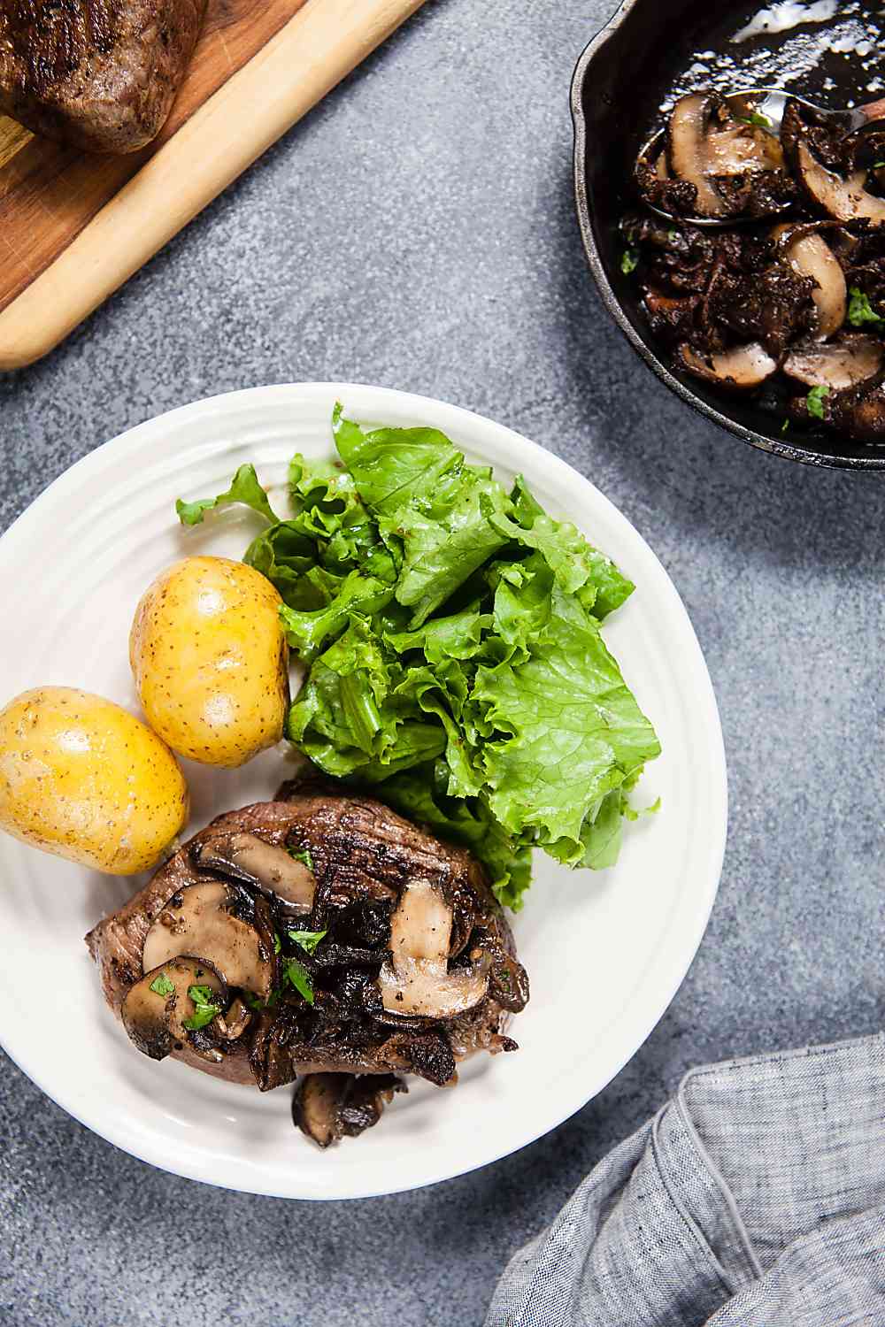 Sirloin Steaks with Miso-Butter Mushrooms