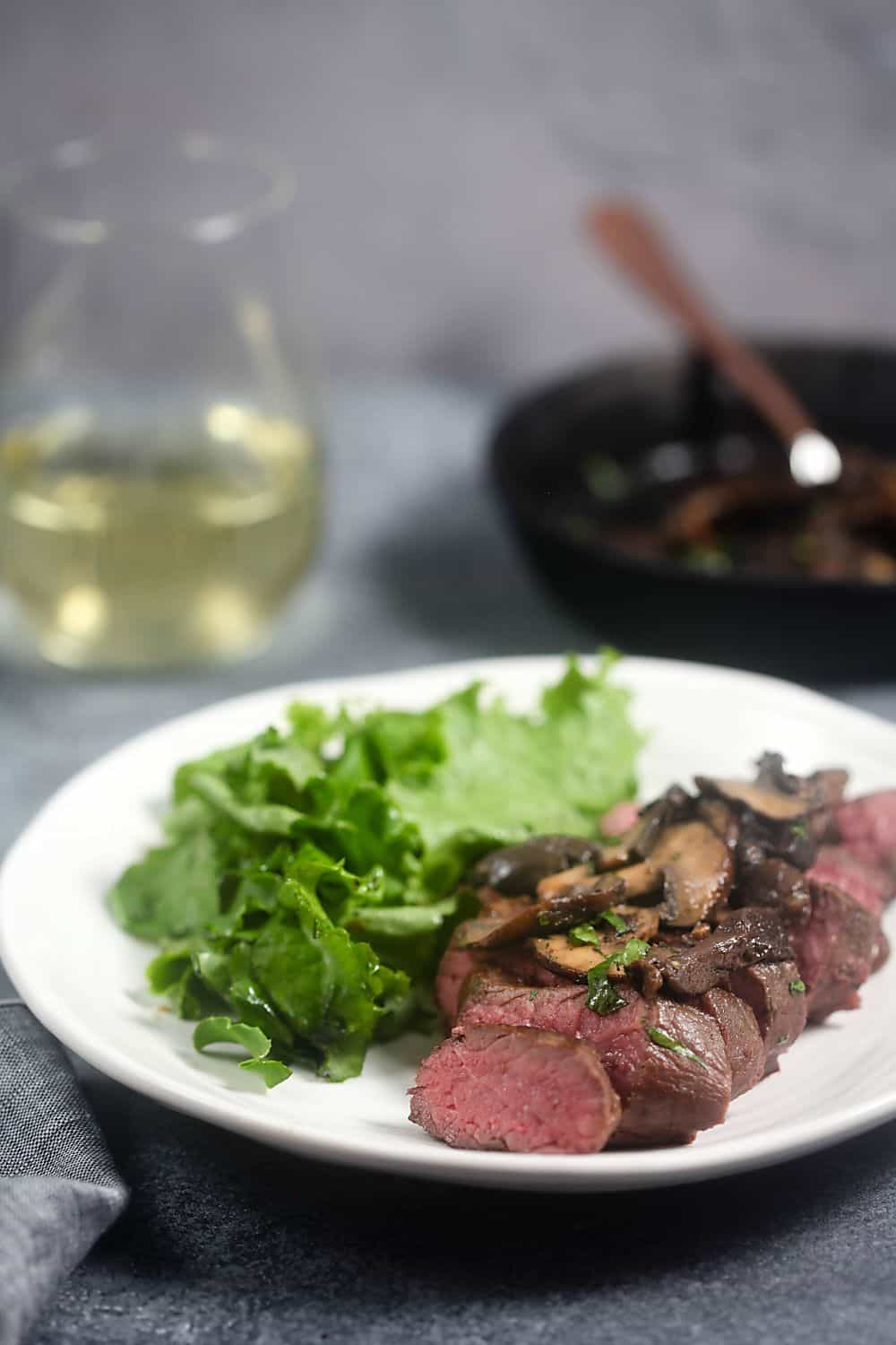 Sirloin Steaks with Miso-Butter Mushrooms