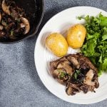 Sirloin Steaks with Miso-Butter Mushrooms
