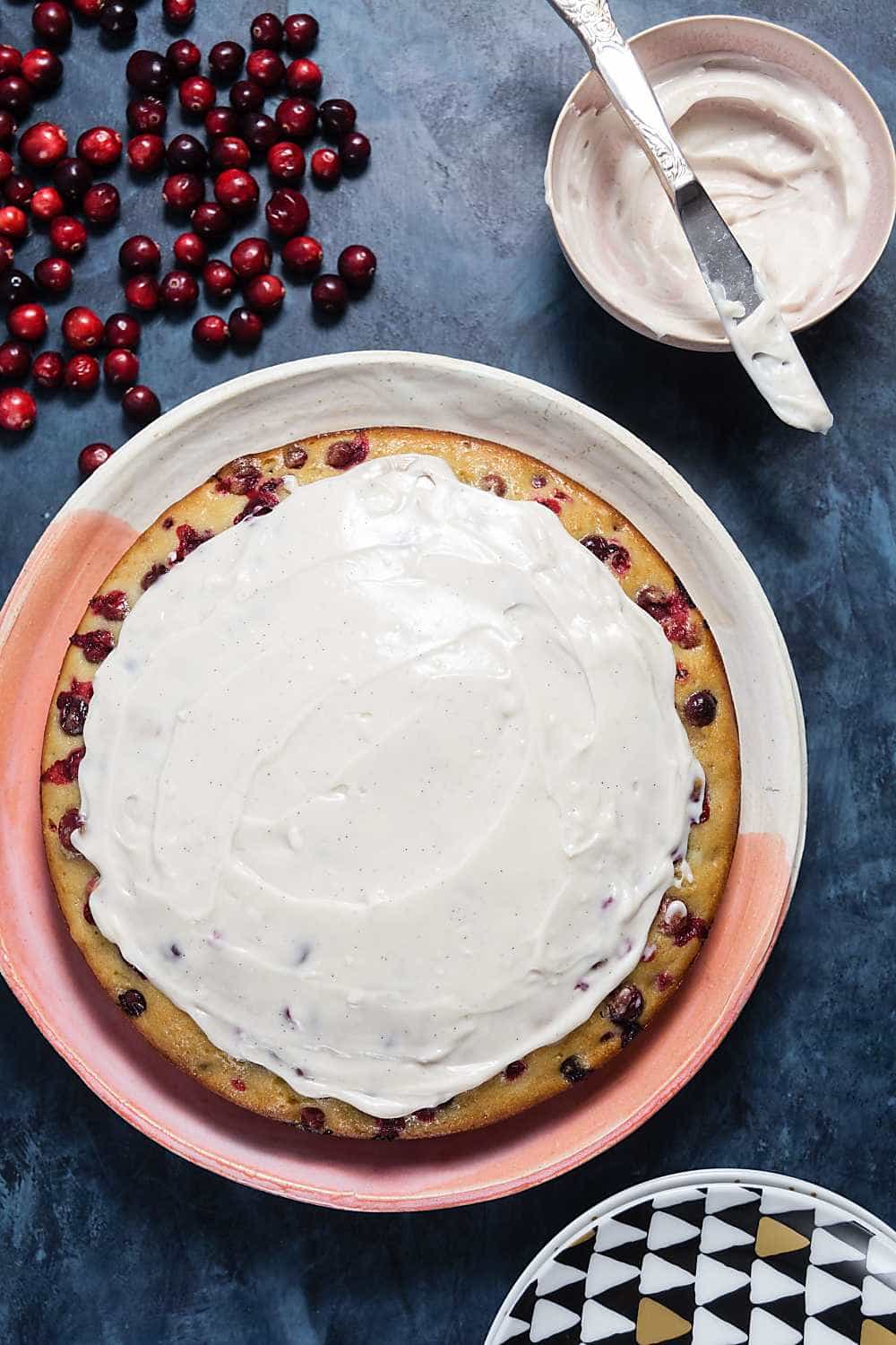 Cranberry Cake with Cream Cheese Glaze