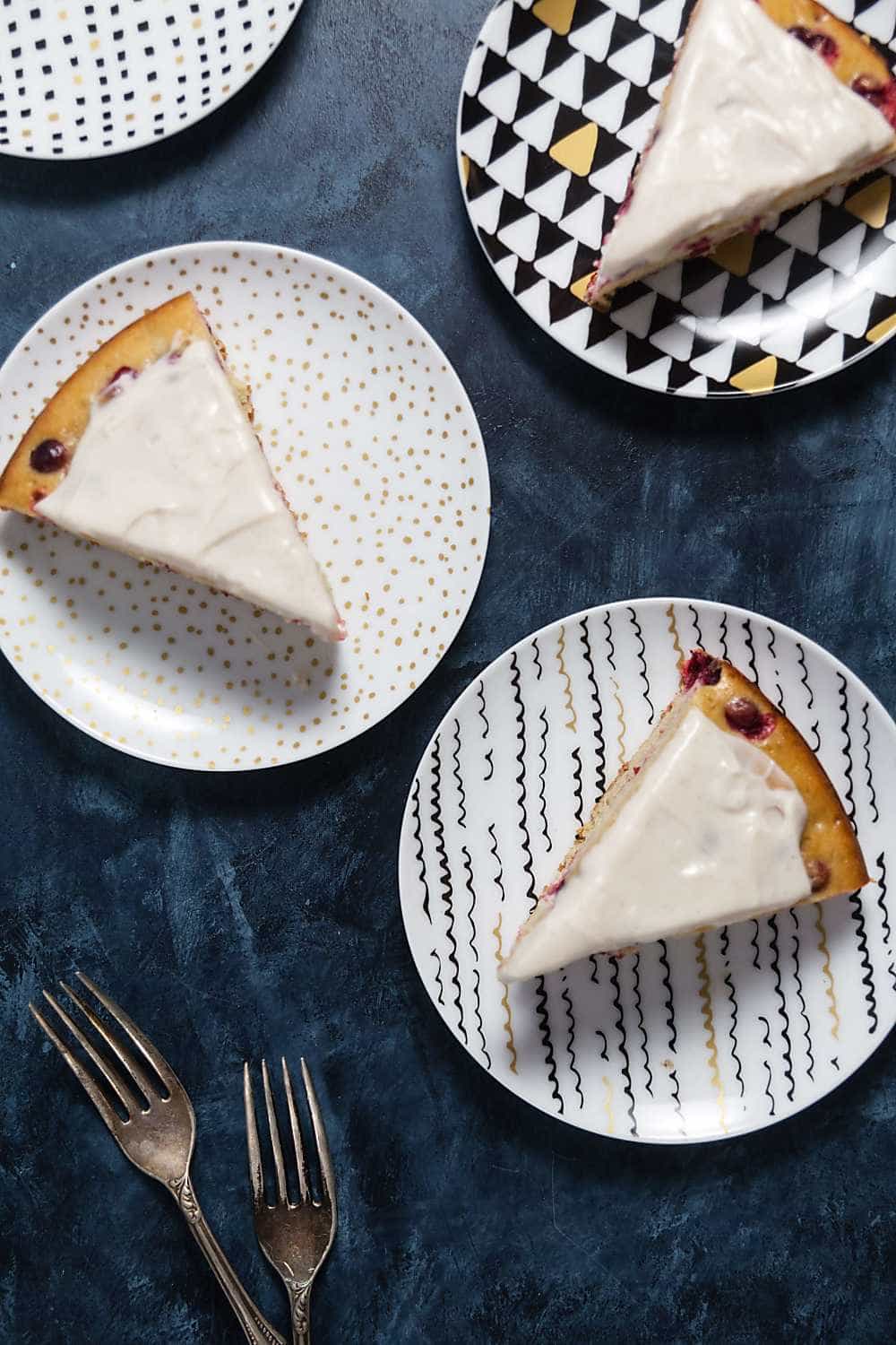 Cranberry Cake with Cream Cheese Glaze