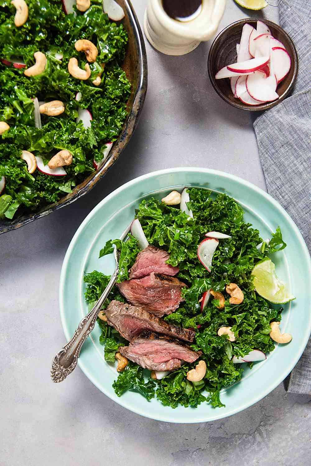 Thai Steak Salad with Kale and Cashews