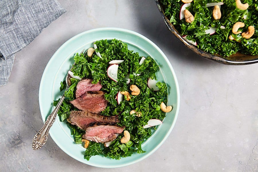 Thai Steak Salad with Kale and Cashews