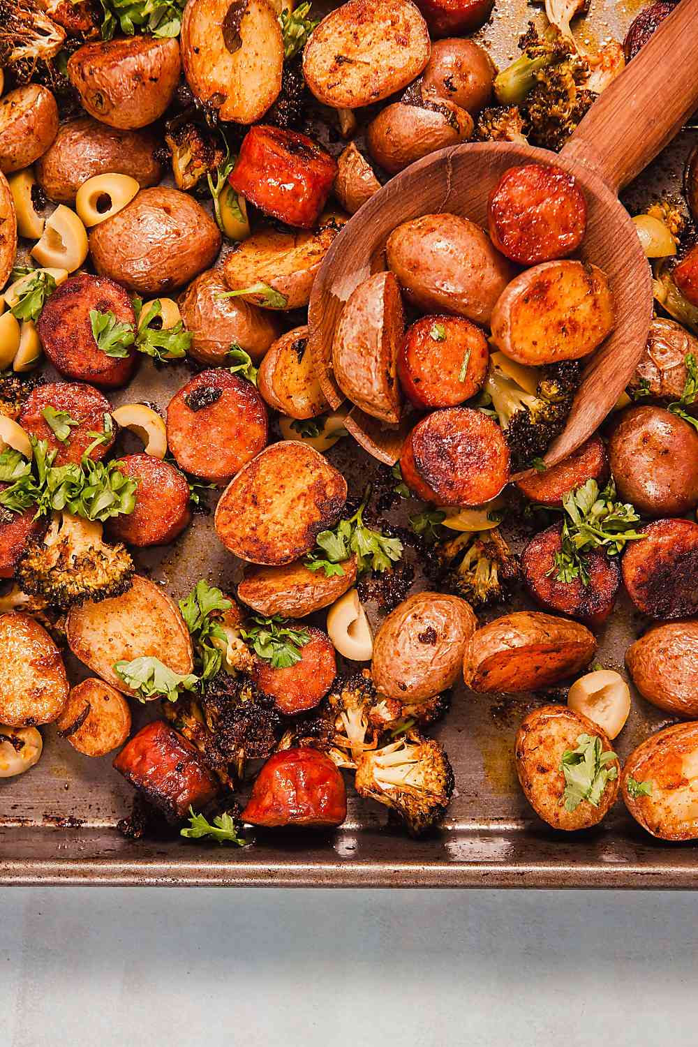 Sheet Pan Spanish Style Potatoes with Chorizo (Whole 30)