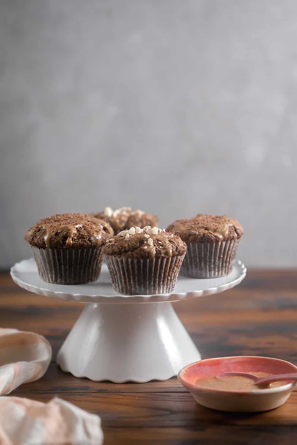 Grain-Free Chocolate Peanut Butter Cupcakes - paleo option