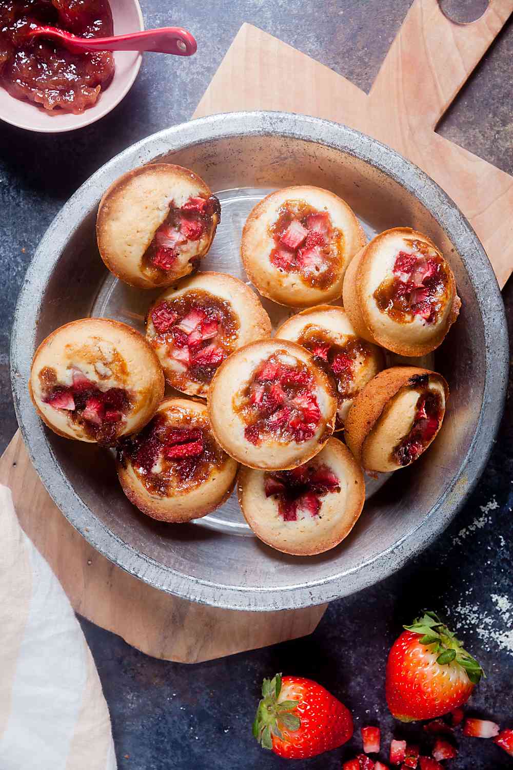 Gluten Free Strawberry Rhubarb Financiers