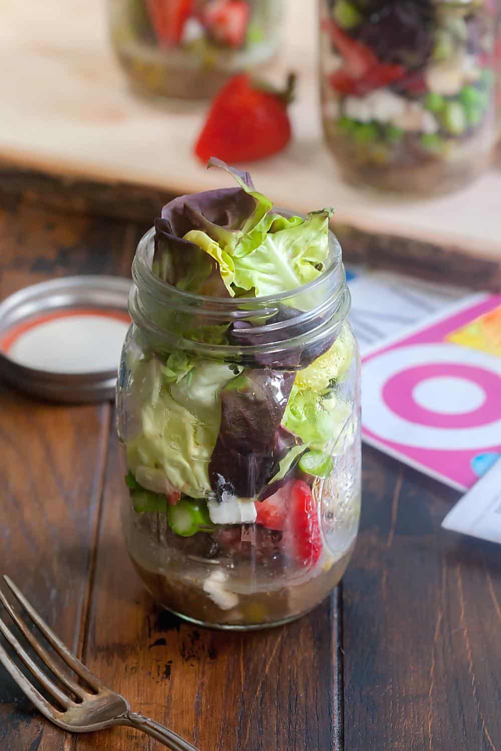 Strawberry Asparagus Salad in a Jar