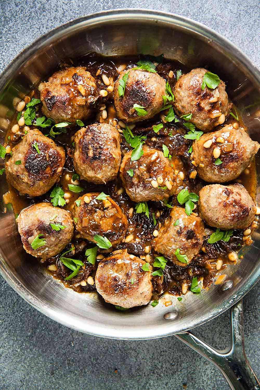 Meatballs with Pine Nuts and Prunes