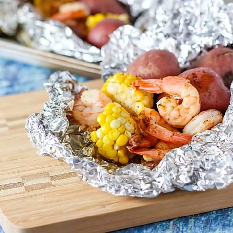20-Minute Old Bay Shrimp Foil Packs | Healthy Delicious