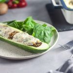 Mushroom-Swiss Zucchini Boats