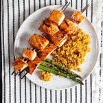 Maple Barbecue Salmon Skewers