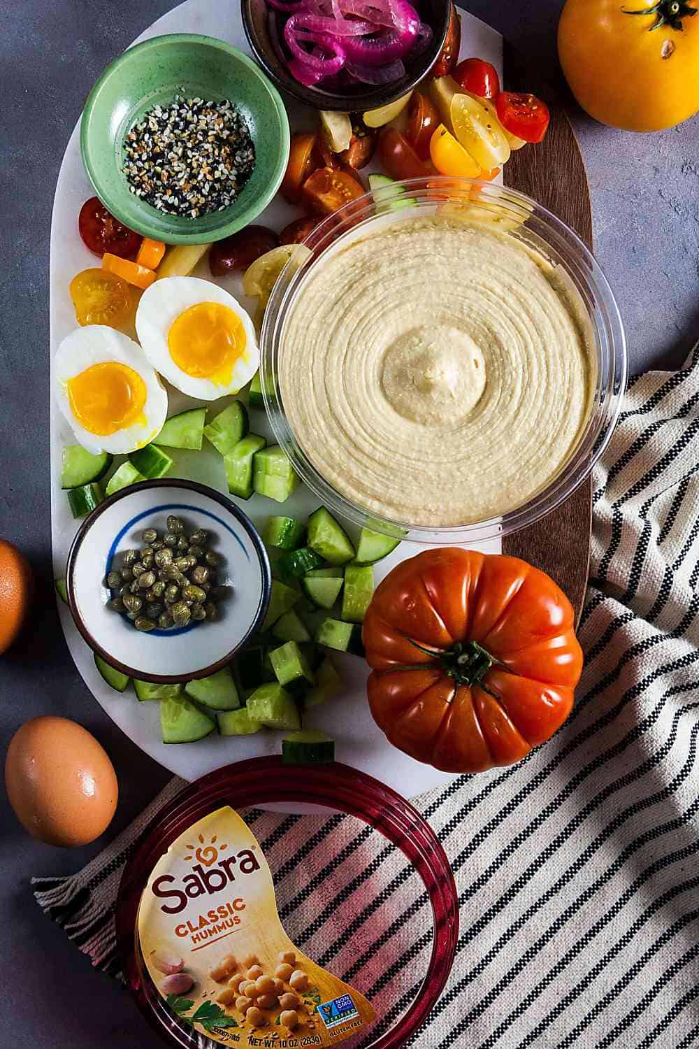 Everything Bagel Hummus Board