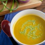 Chilled Carrot Soup with Scape-Pistachio Pesto {vegan} 1