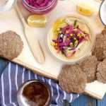 Beer-Rye Crackers and Pickled Red Onion Hummus Plate 1
