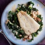 Seared Cod with Mustard Cream Sauce over White Beans and Kale 1