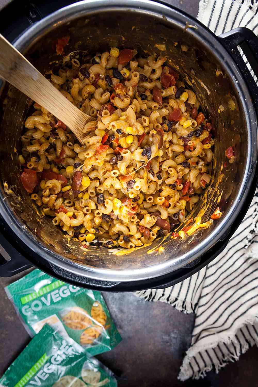 instant pot chili mac with lactose free cheese