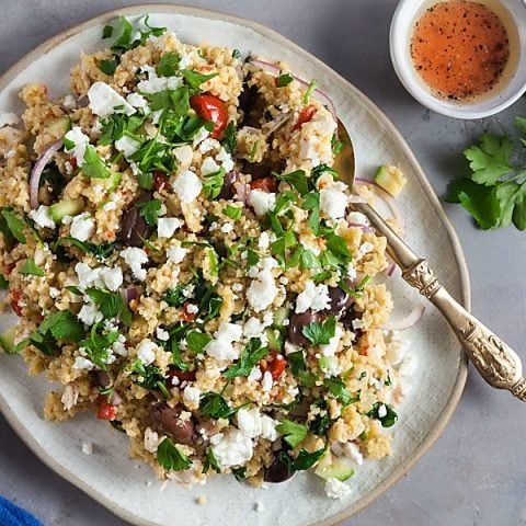 Millet And Chicken Greek Salad (Gluten-Free) | Healthy Delicious