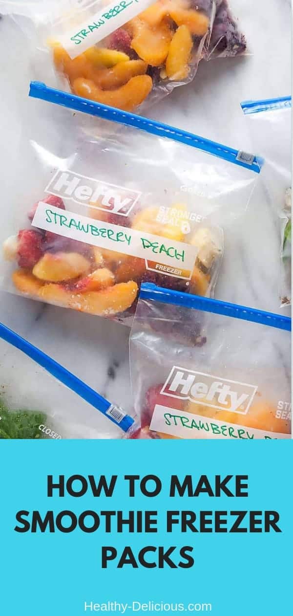 Strawberry Peach Smoothie Freezer Packs | Healthy Delicious
