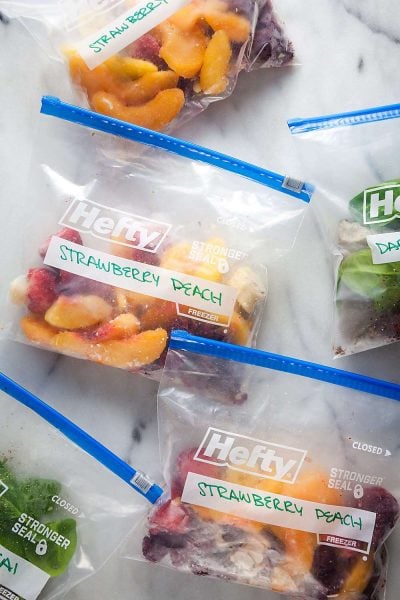 Strawberry Peach Smoothie Freezer Packs | Healthy Delicious