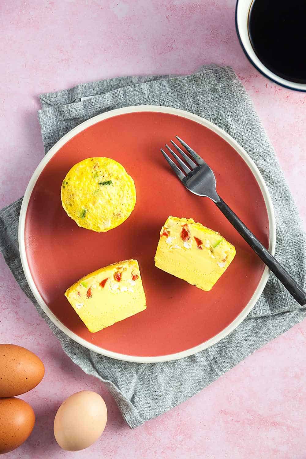 Zucchini, Red Pepper, and Feta Sous Vide Egg Bites