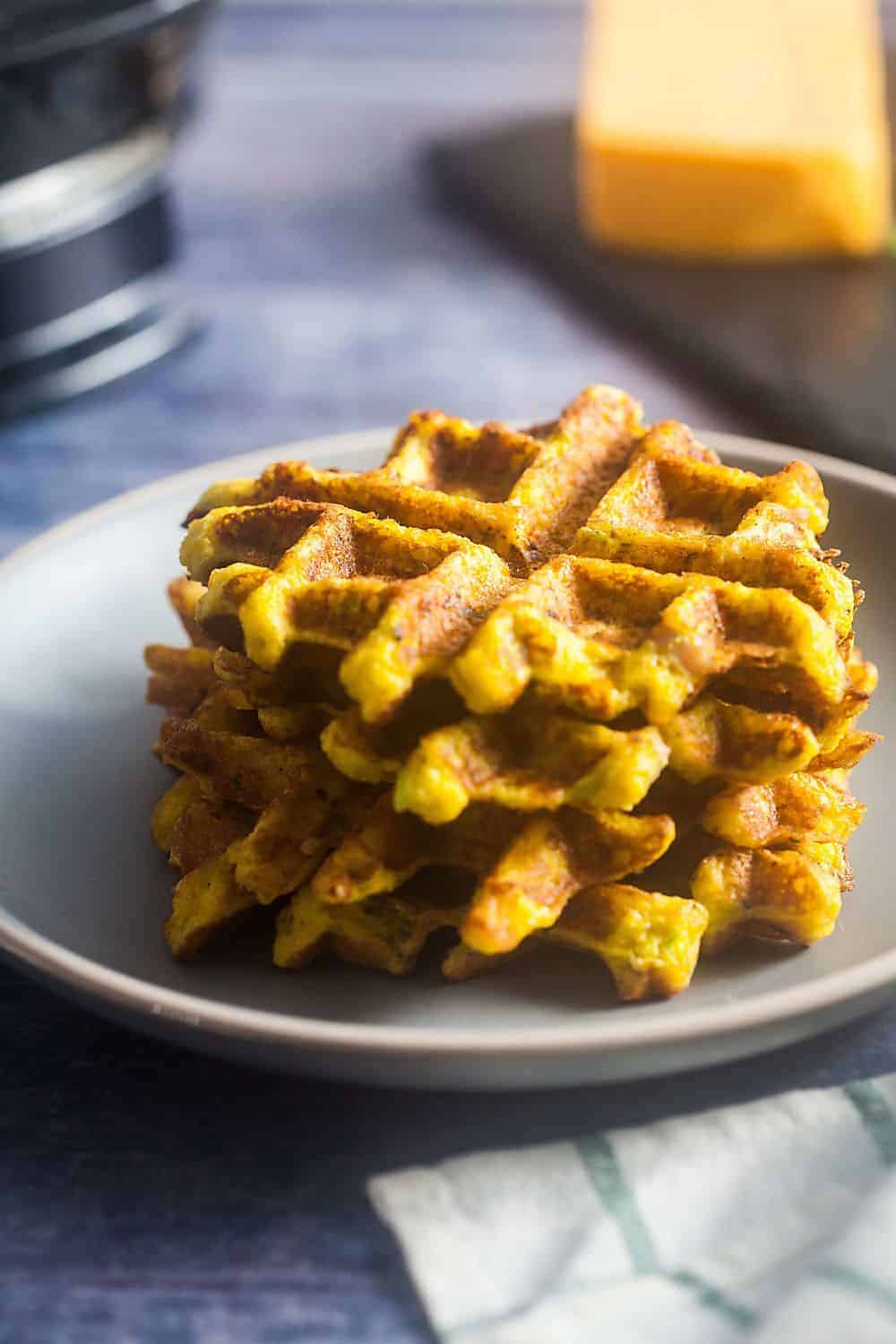 Easy Keto Chaffles Recipe (5 Minute Cheddar Waffles!) - Green and Keto