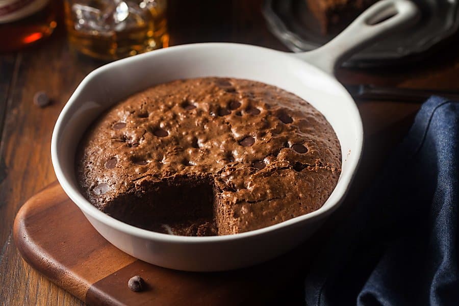 pan of homemade brownies