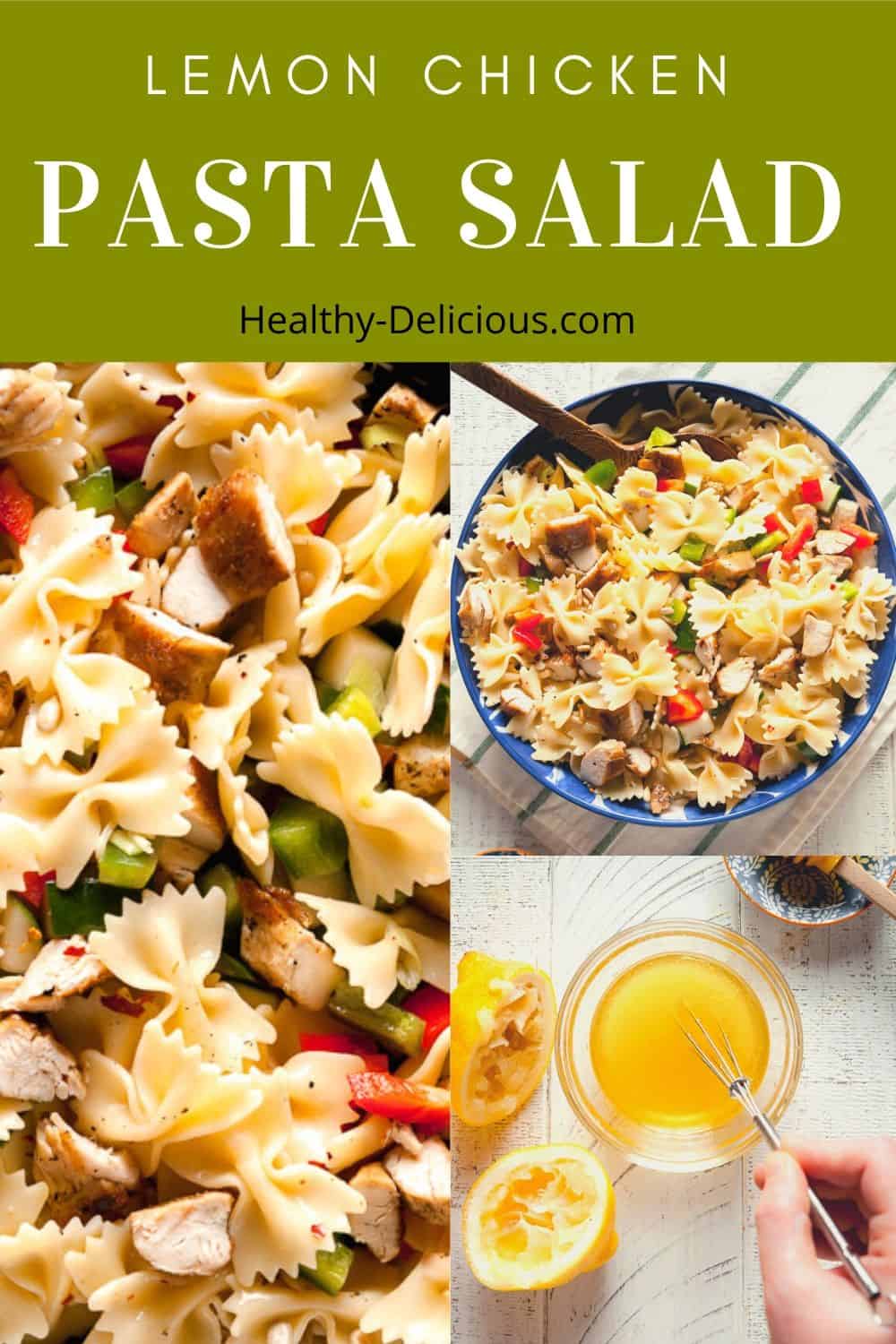 Easy lemon pasta salad is a great side dish - or top it with grilled chicken or shrimp for a full meal. I love this sweet and tangy lemon-honey vinaigrette on this healthy pasta salad.  via @HealthyDelish