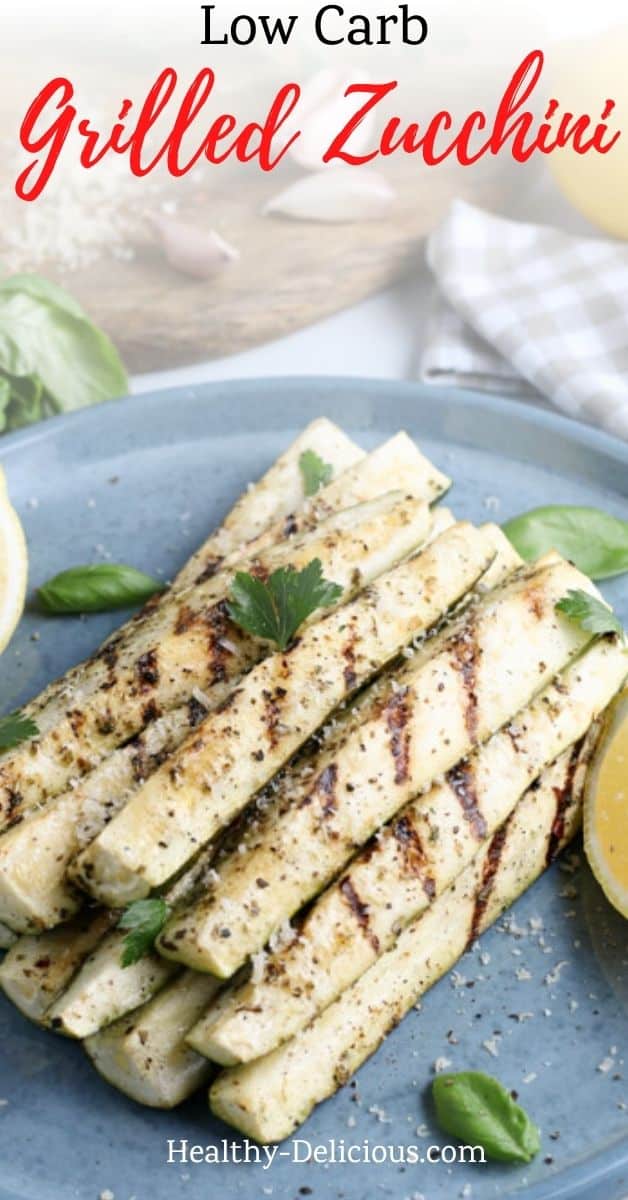 Zucchini makes an appearance on our table at least once a week this time of year. I love the texture that grilled zucchini has and its neutral flavor means it goes well with everything from chicken to burgers. This is my favorite recipe - plus tips for success! #grilling #vegetables #zucchini #lowcarb #keto via @HealthyDelish