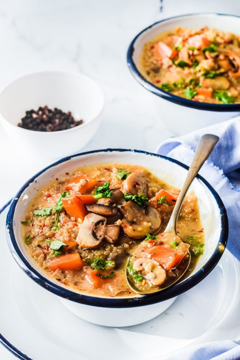 Creamy Mushroom + Quinoa Soup 3