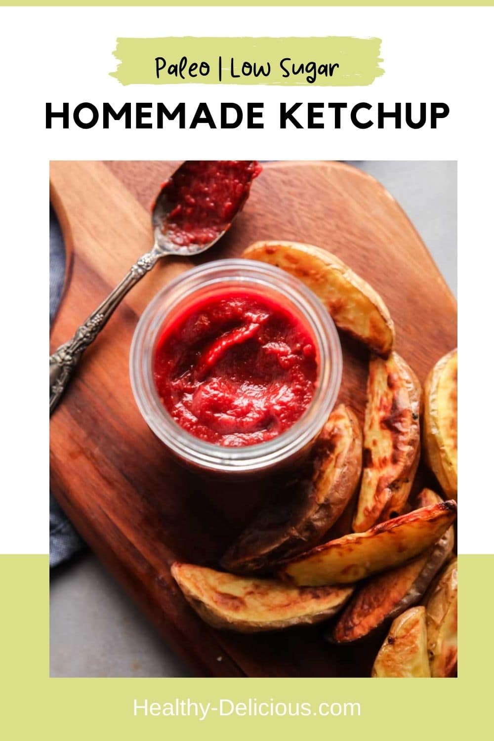 Easy homemade ketchup without any corn syrup! This paleo ketchup recipe is sweetened with honey and balsamic vinegar for the classic flavor you know and love without all of the sugar. via @HealthyDelish