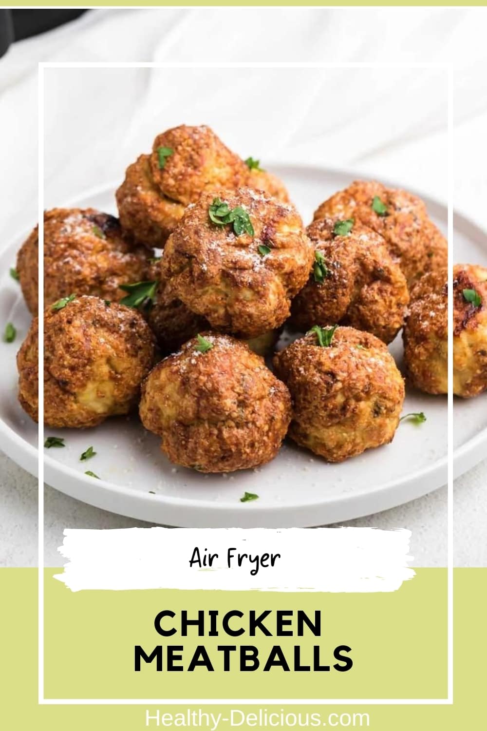 Air fryer chicken meatballs are an easy and versatile dinner that the whole family will love. They have a crisp, golden crust surrounding a juicy center and are ready in under a half-hour with minimal cleanup! Go ahead and make a double batch, because these delicious meatballs also freeze really well. These can be used as Italian-style meatballs with pasta and sauce, for Swedish meatballs, or even in meatball soup. via @HealthyDelish