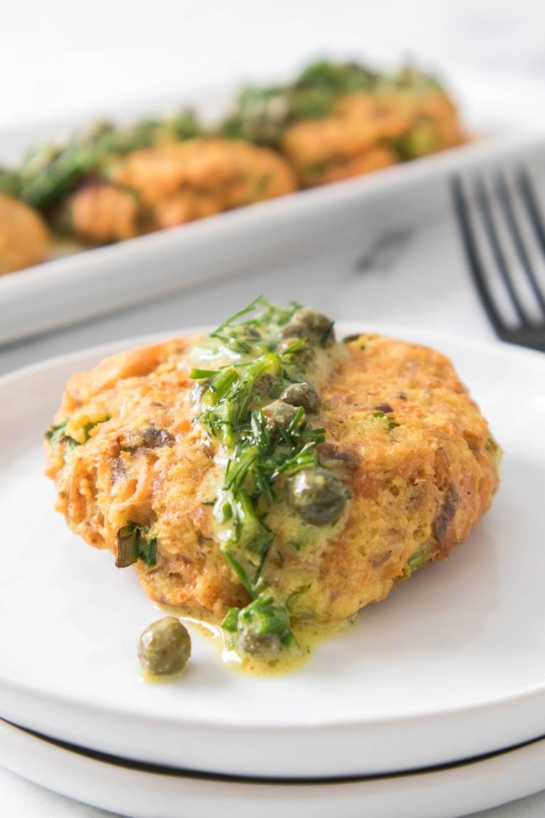Old Fashioned Salmon Patties With Mustard Caper Sauce 1