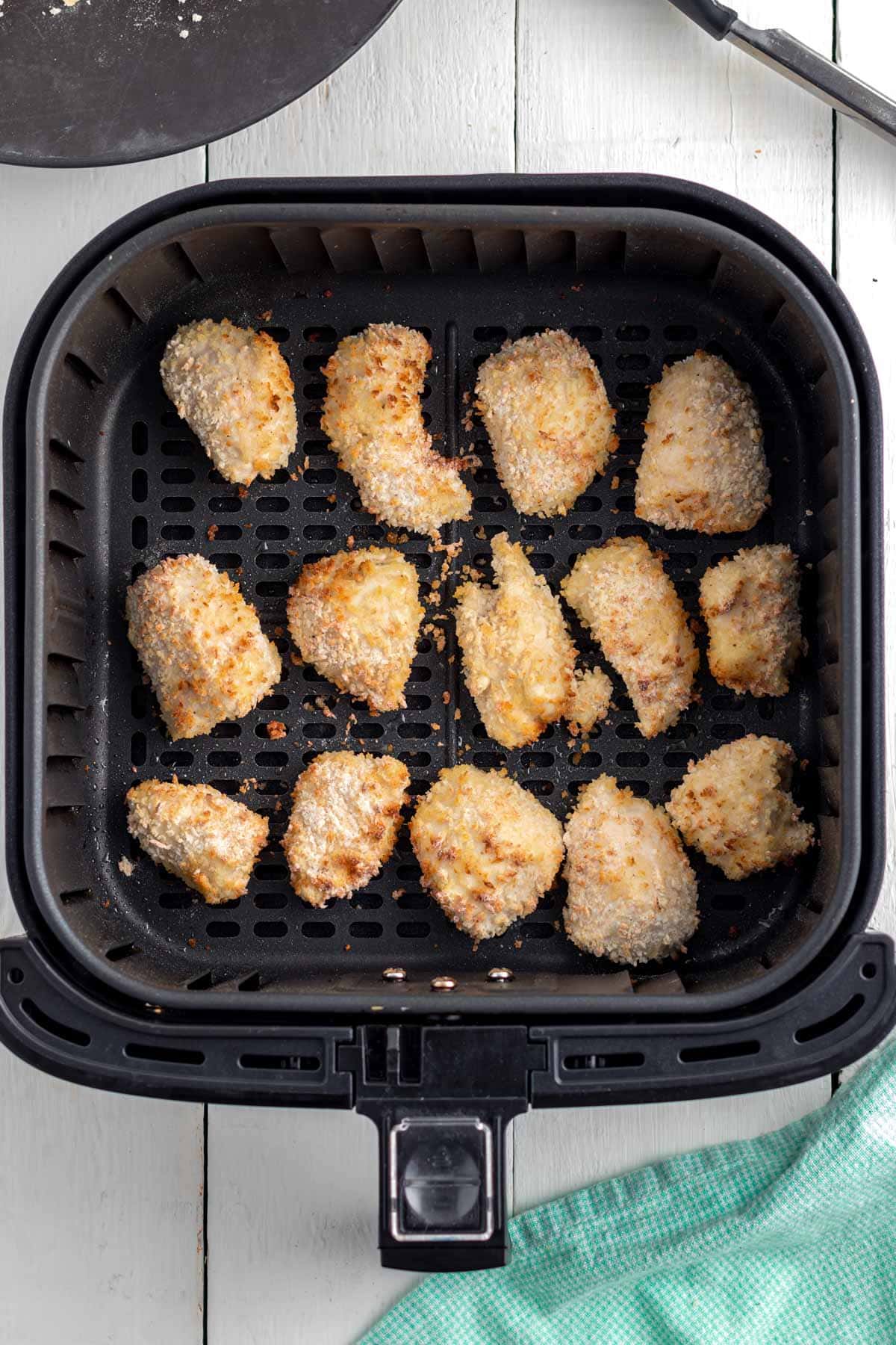 Cook the chicken nugggets in a single layer to keep them crispy.